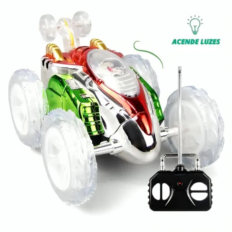 Carrinho Controle Luz Led Giro 360 Criança Inteligente