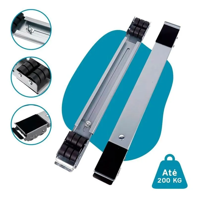 Base Ajustável Com Rodas Para Eletrodomésticos 200kg