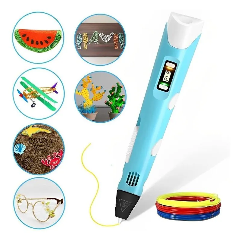 Caneta 3d Usb Com Refil E Fonte Inclusa Para Projetos