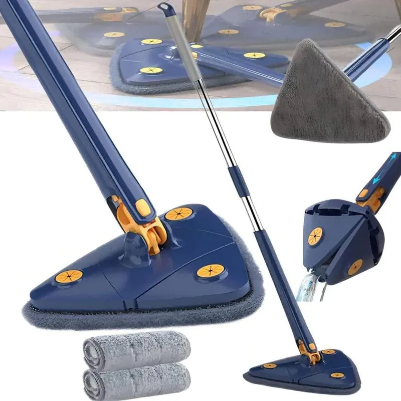 Esfregão Mop 360 Ajustável Triangular Para Lava E Seca