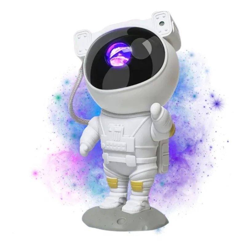 Luminária Astronauta Projetor Luz Estrelas Noturna Som