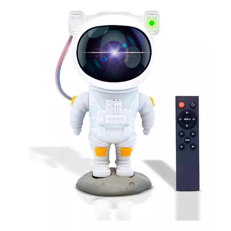 Luminária Astronauta Galáxia Luz Projetor Noturna Mesa