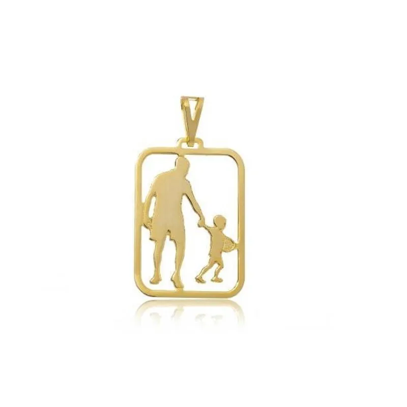 Pingente Masculino Pai E Filho Banhado A Ouro 18K
