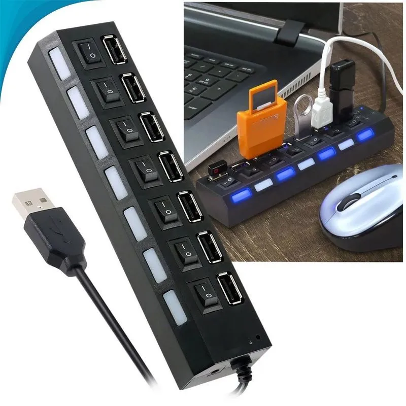 Régua Usb 7 Portas Com Interruptor E Led Oficial