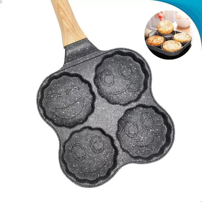 Frigideira 4 Partições Antiaderente Para Fritar Ovos E Bacon Com Garantia