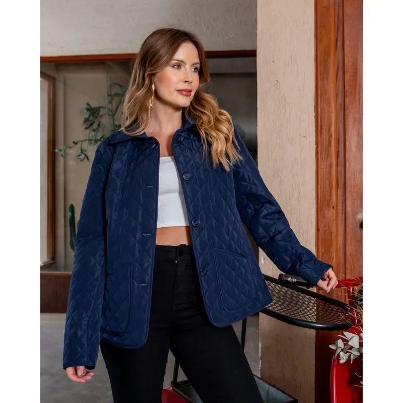 Casaco de matelasse rosie azul