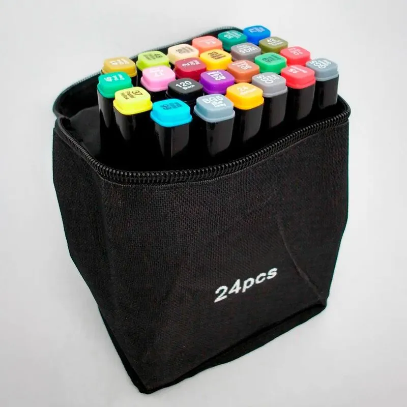 Kit Canetinhas 24 Unidades Pintura Arco-íris Profissional