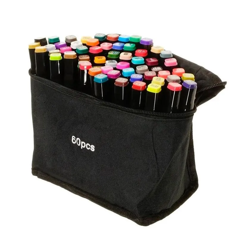 Kit Canetinha 60 Unidades Estojo Escolar Linha Profissional