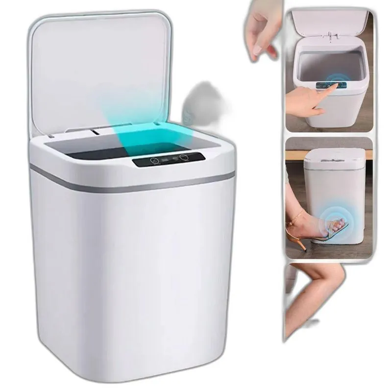 Lixeira Automática Com Sensor Recarregável Usb Cozinha 16l