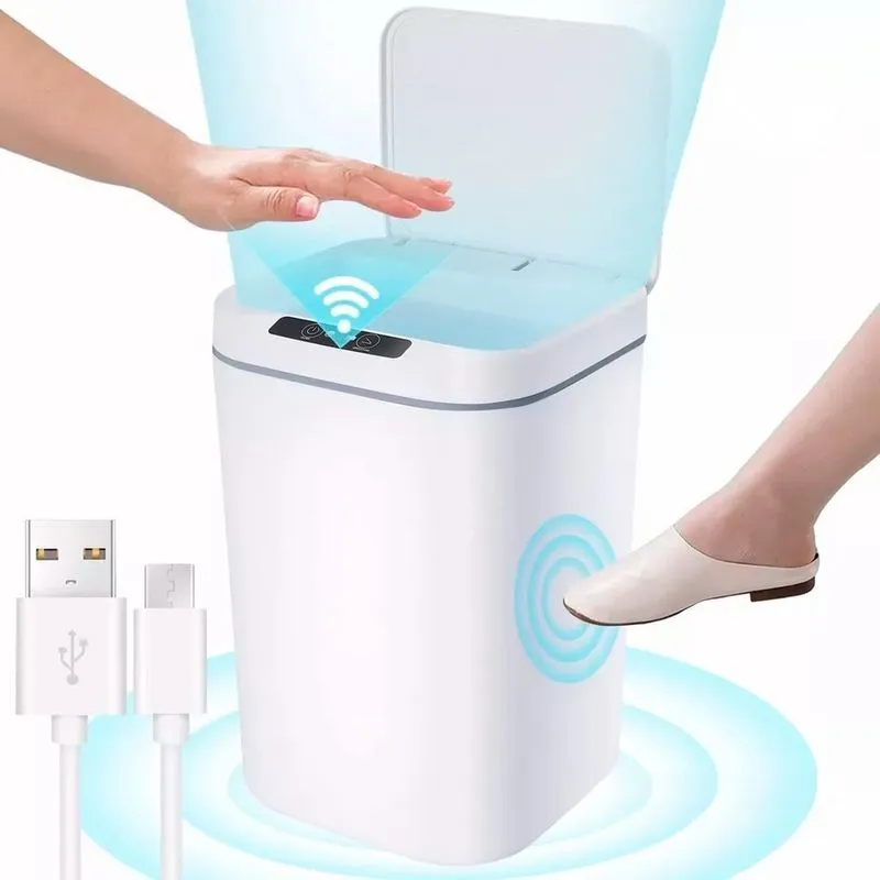 Lixeira Automática 16L Sensor Inteligente Recarregável Usb