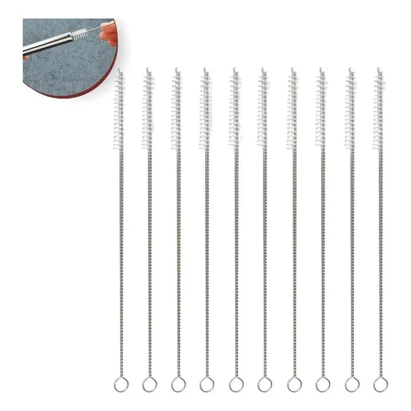 2x Kit 10 Escovas Para Limpeza De Canudos Escovinha Higiênic
