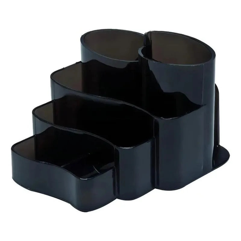 5x Porta Canetas Dellocolor Acrílico 7 Divisões Fumê 3005