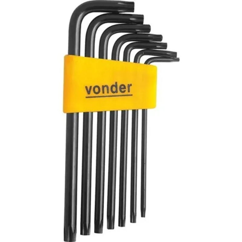 2x Jogo De Chaves Hexalobular Vonder T10 A T40 Com 7 Peças