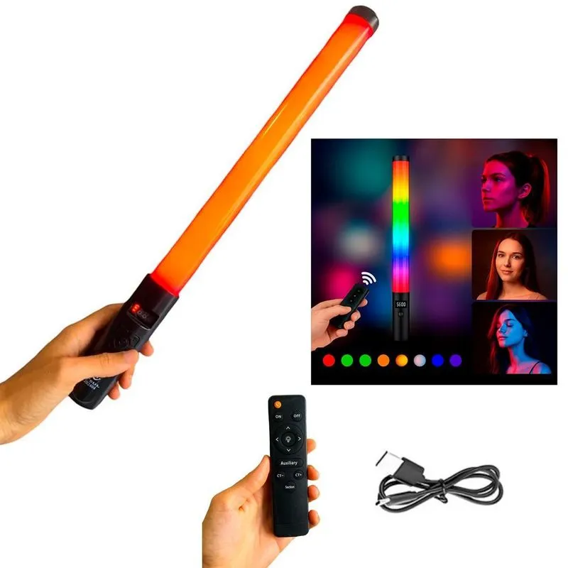 Bastão Led Rgb Ideal Para Cenas Coloridas E Criativas