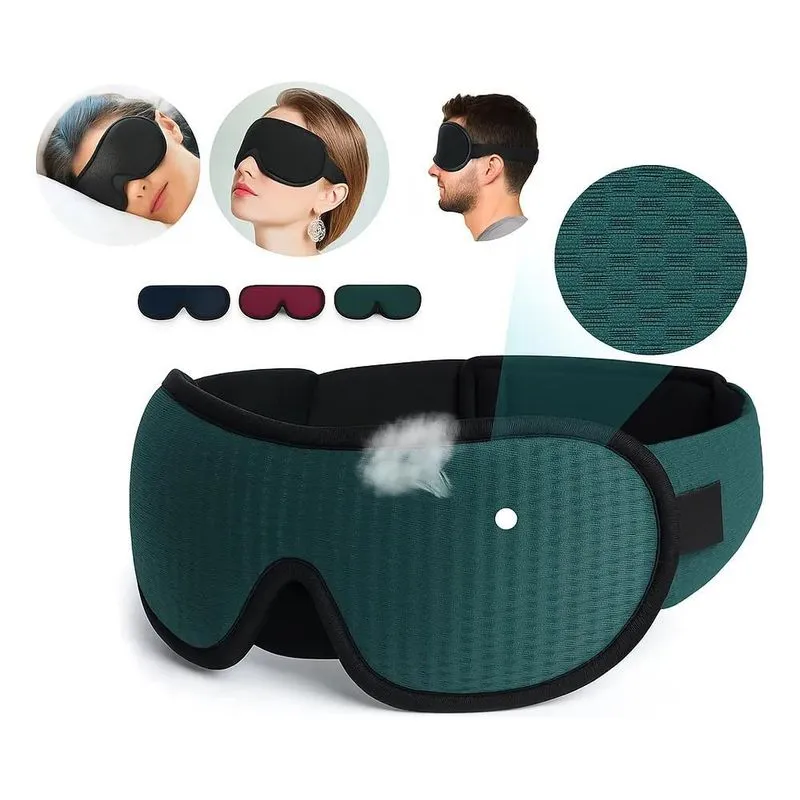 Máscaras De Dormir 3d Tapa Olhos Bloqueia Lu Verde-musgo