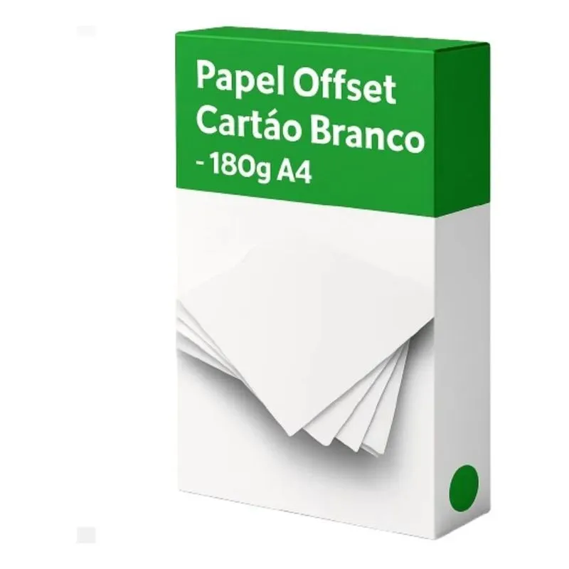 2x Papel Cartão Branco Offset Grosso A4 180g Fosca 100 Folha