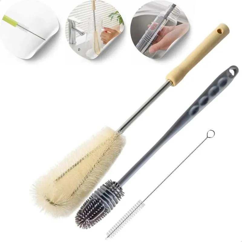 2x Kit 3 Escovas Multiuso Louça Garrafa Copo Mamadeira Canud