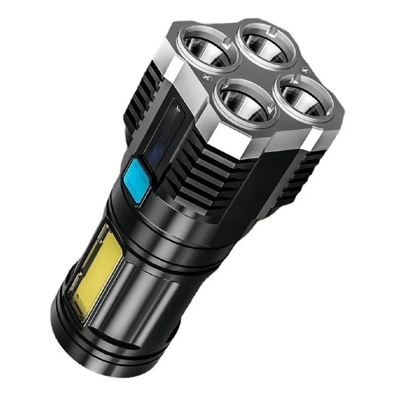 5x Alta Potência Alcance 7led +cob Lanterna Usb Recarregável