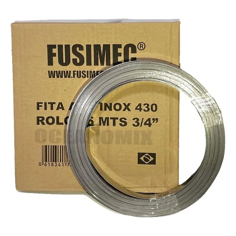 3x Rolo De Fita Aço Inox 3/4 Polegada Rolo 25 Mts Cintar Pos