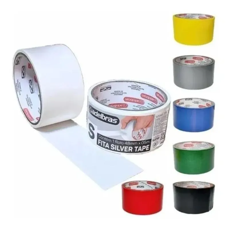 5x Fita Adesiva Silver Tape 48mm X 5m Adelb
