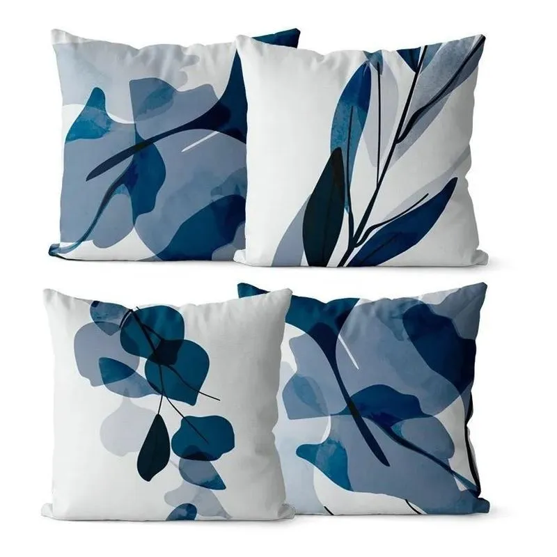3x Kit 4 Capas De Almofada Floral Moderna 45x45