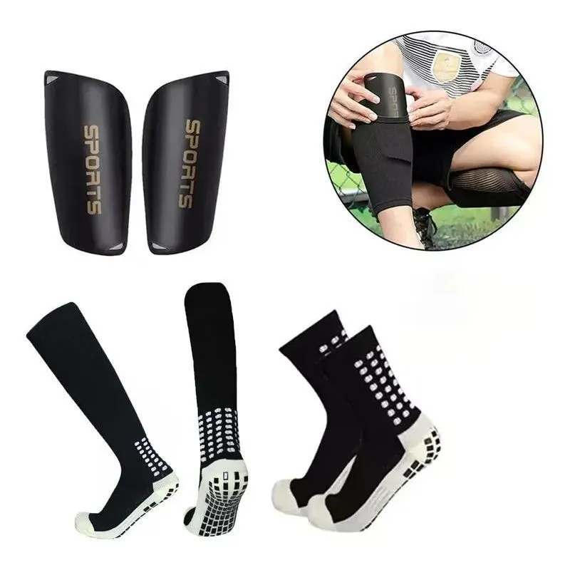 Kit 4 Futebol Profissional Meião, Caneleira, Meia E Joelheir