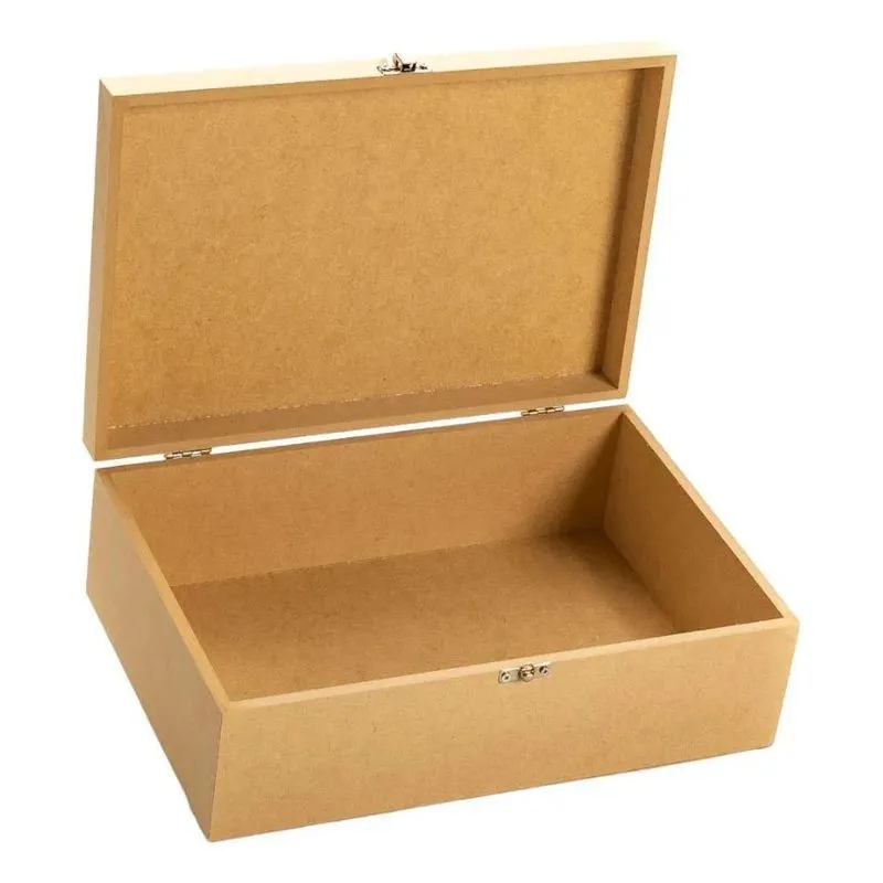 10x Caixa Com Fecho 20x12x7 Em Mdf Cru Oferta