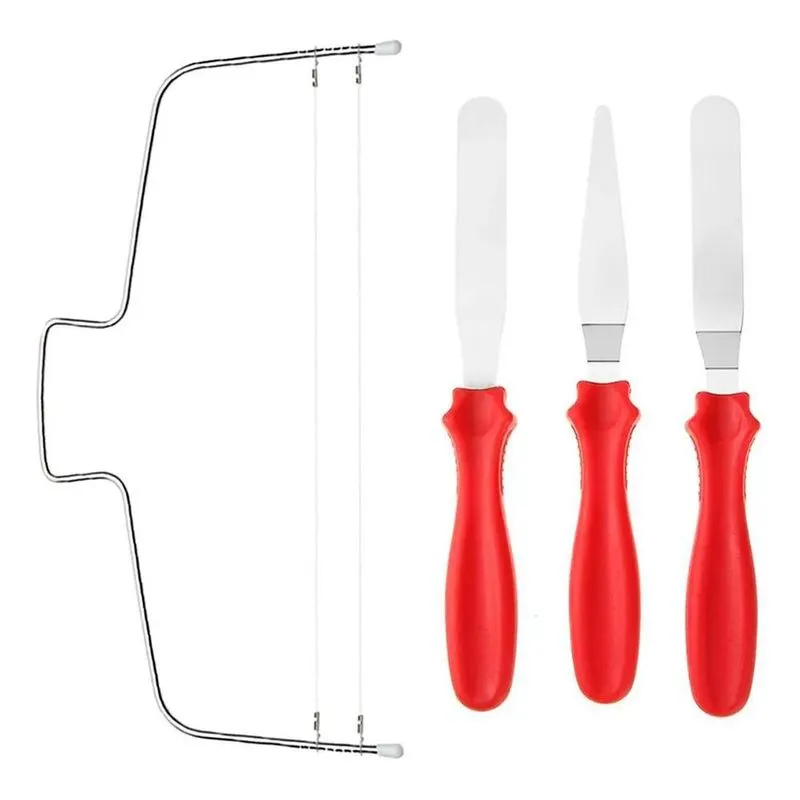 Kit Nivelador Cortador Fatiador Espatulas Confeiteiro Bolos