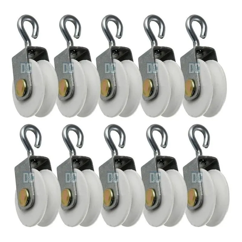 2x Roldana Carretilha 4cm Tipo Varal Com Gancho Metal 10 Peç