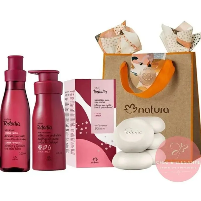 10x Kit Presente Natura Tododia Cereja E Avelã Feminino Ce