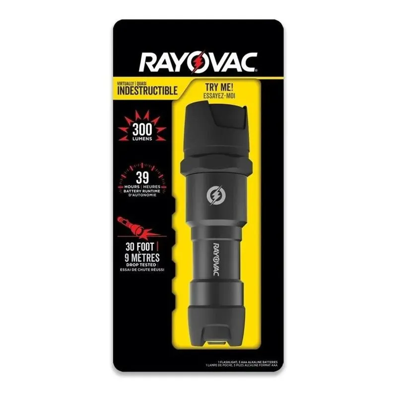 3x Lanterna Indestrutível Rayovac Led Modelo - 300 Lumens Co