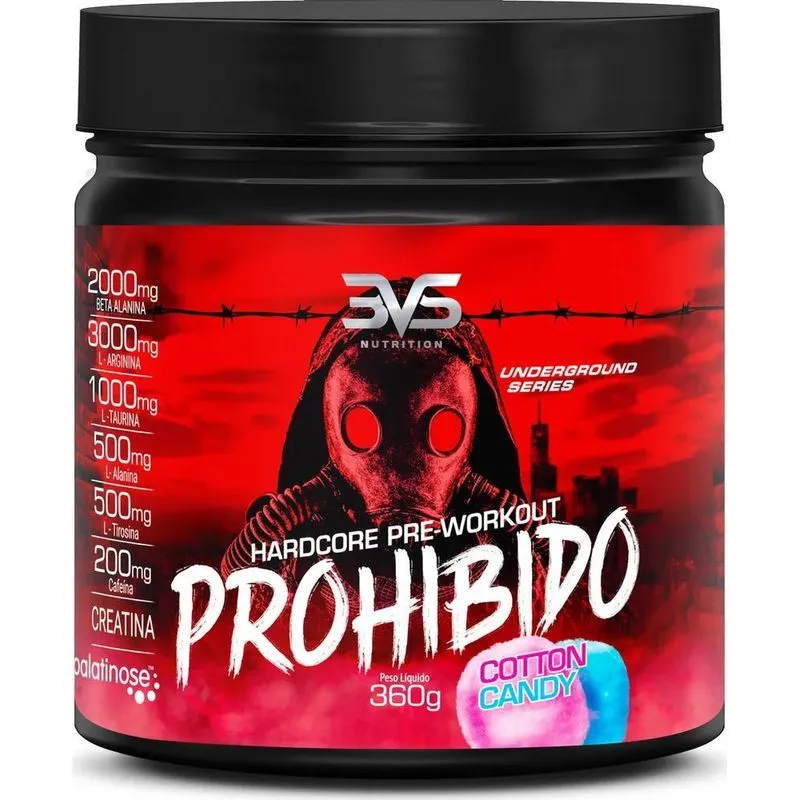 2x Pré Treino Prohibido 360g - Sabor: Cotton Candy - Fórmula