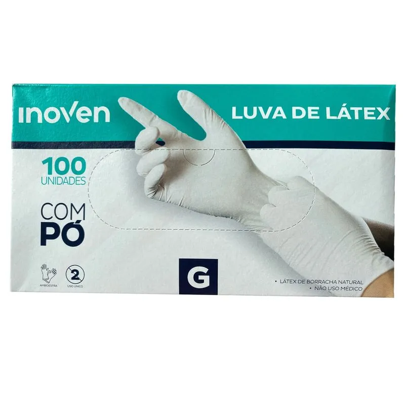 Luva Látex com Pó Inoven Descartável G 700Unidades (7 cx)