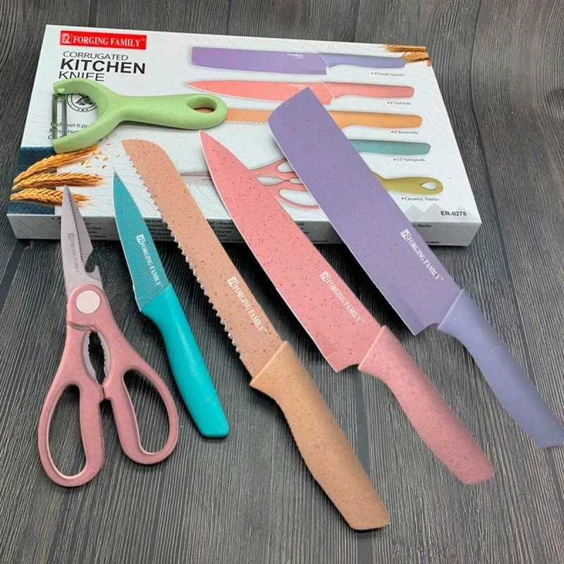 Kit Para Churrasqueiro Colours Top Com 6pcs
