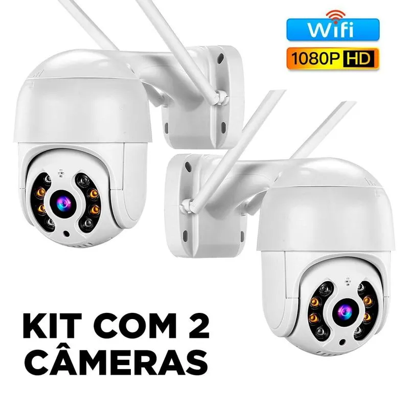 Kit 2 Câmeras A8 À Prova D'água Full Hd Infravermelho E Zoom