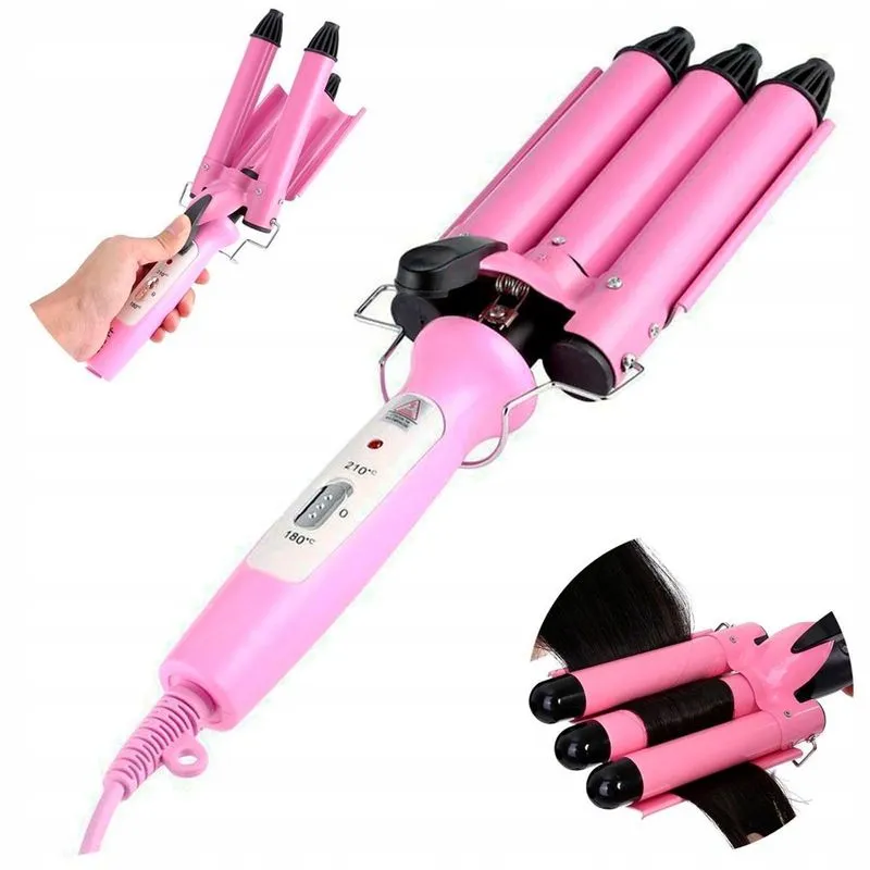 Ondulador Tri-Onda Rosa Bivolt 25mm Profissional Cabelo