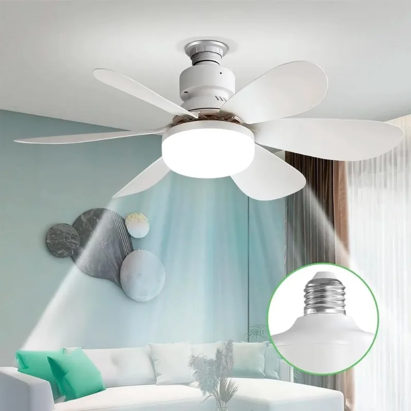 Ventilador De Teto 6 Pás Com Controle Remoto Lâmpada Bivolt