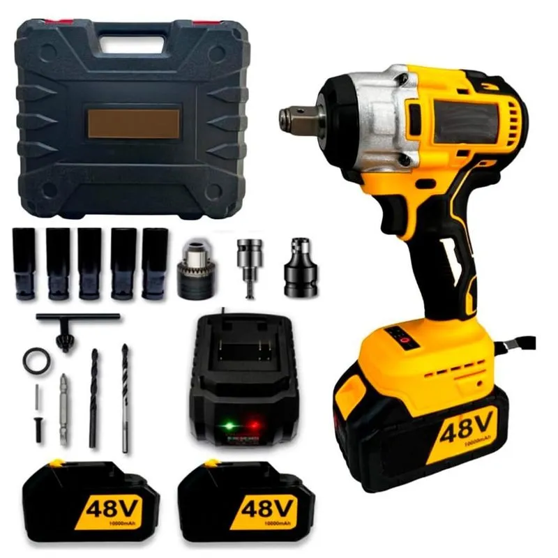 Kit Chave Impacto E Furadeira Portátil Automotivo Soquetes