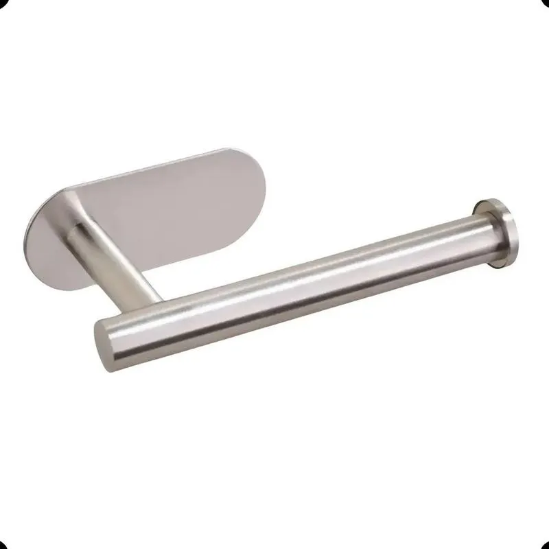 5x Porta Papel Higiênico De Inox Alto Adesivo Fácil Instalaç
