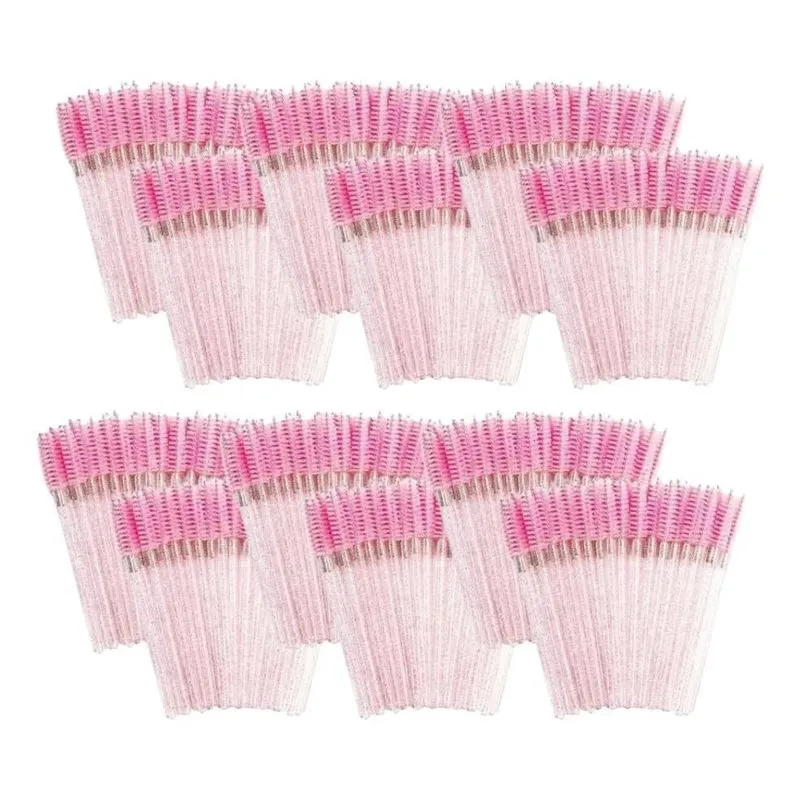 Kit 600 Escovinhas De Cílios Com Glitter Descartável