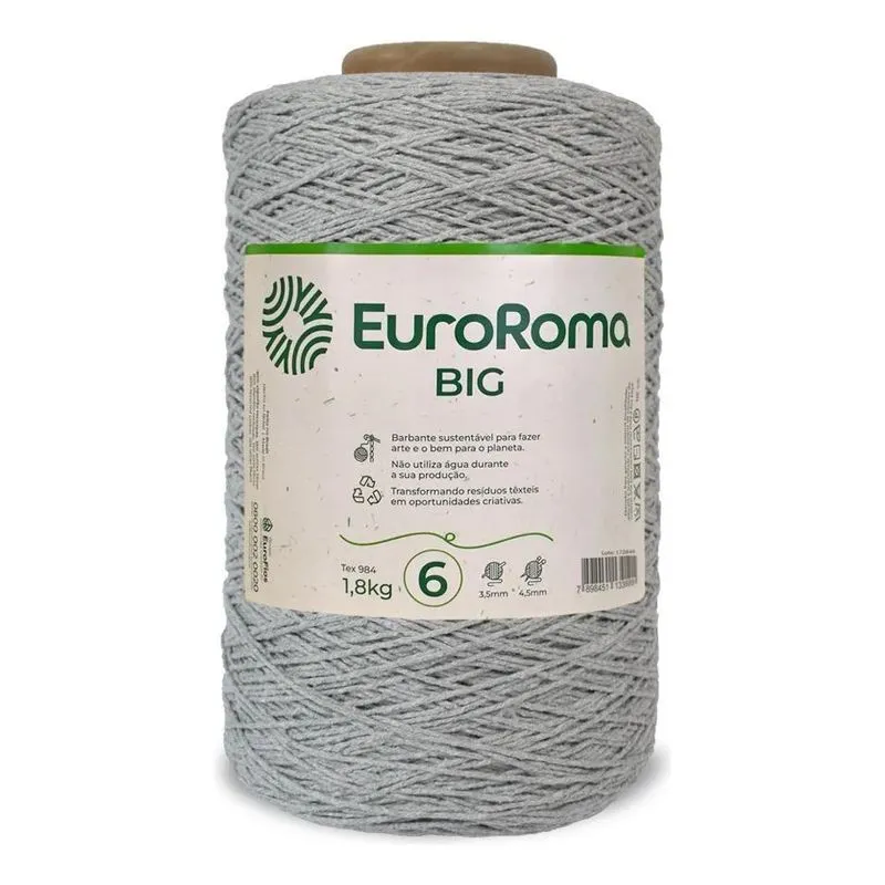 Barbante Euroroma 1,8kg Big Cone 6mm 183 Cinza - 270
