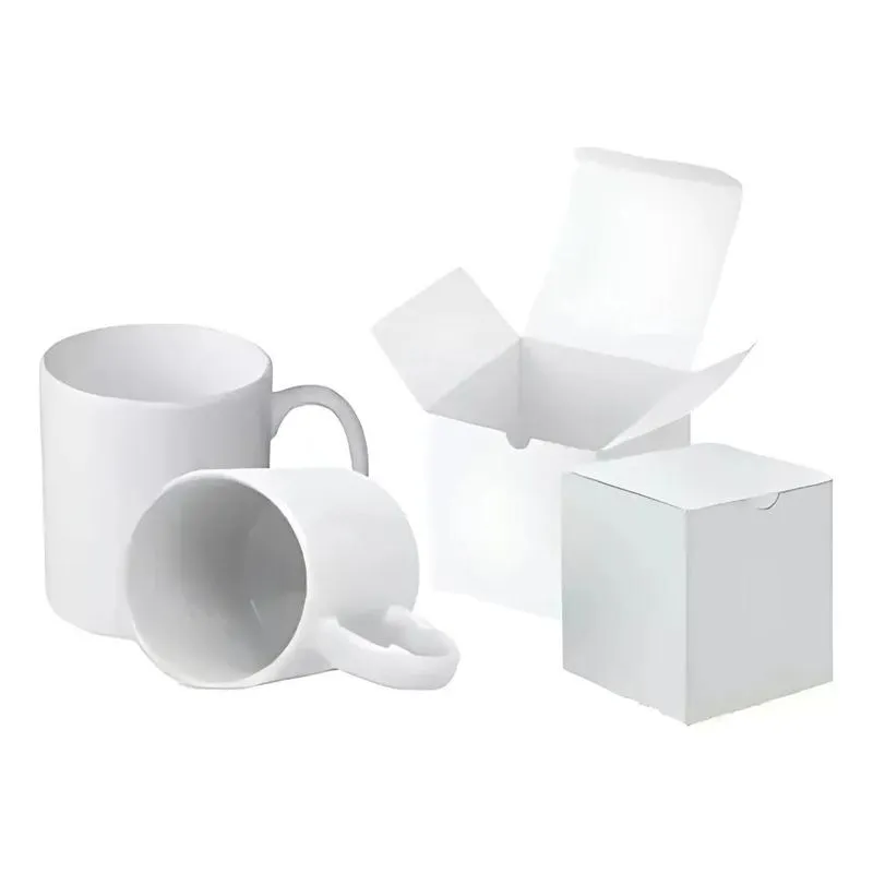 10x 5 Caneca Branca Aaa 325ml Sublimação Importada + Caixin