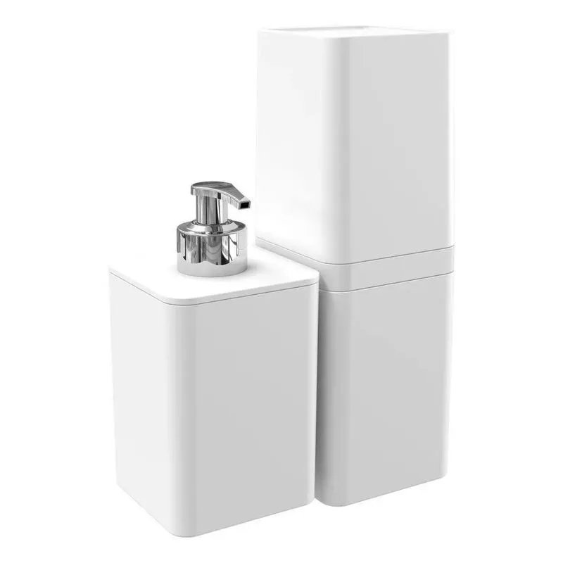 3x Kit Para Banheiro Com 2 Peças Smile Branco