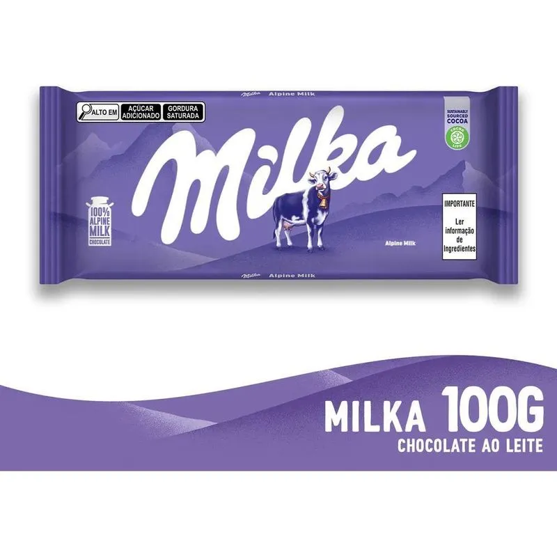 5x Milka Chocolate Ao Leite Alpine Milk - 100 G - Unidade