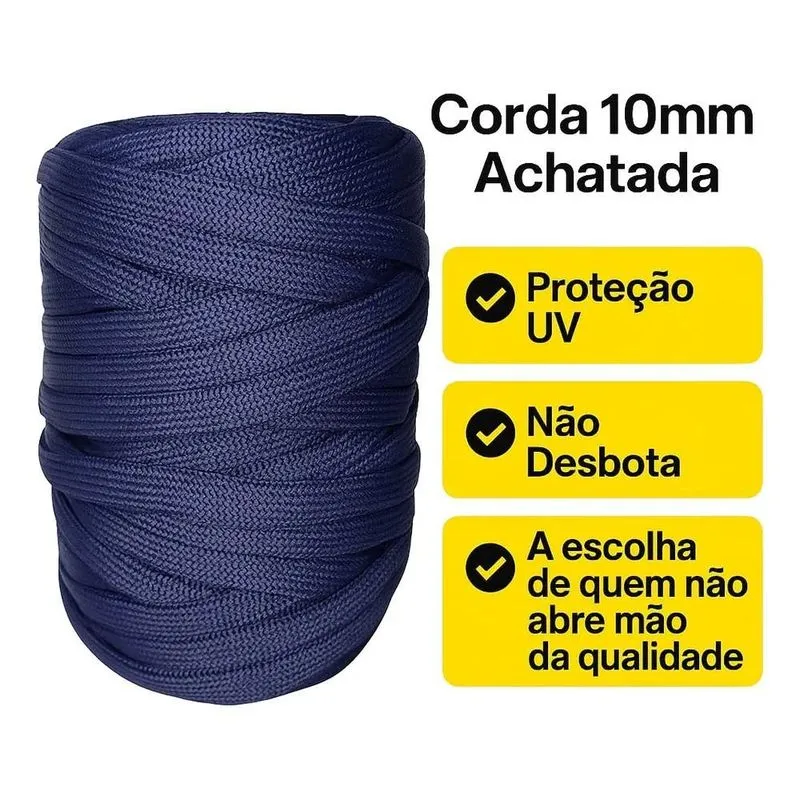 10x Corda Náutica Chata 10mm 1-kg Media 80m, Para Moveis Ex