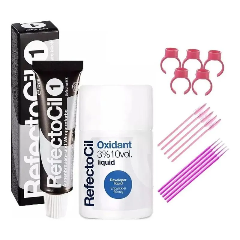 3x Kit Tinta Refectocil Tintura + Oxidante Sobrancelha Cílio