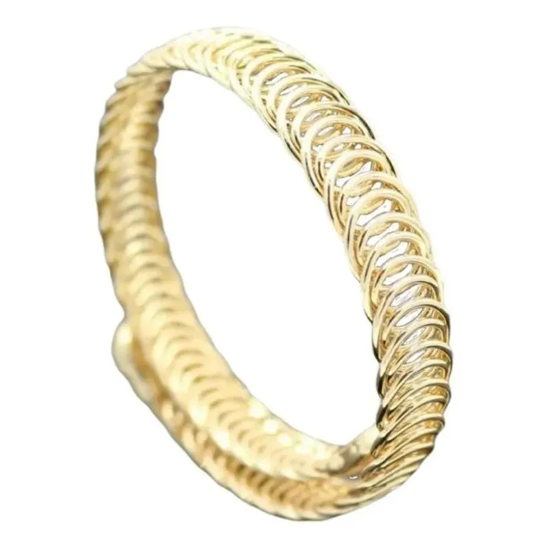 10x Pulseira Bracelete Dourado Metal Trançado Ajustável