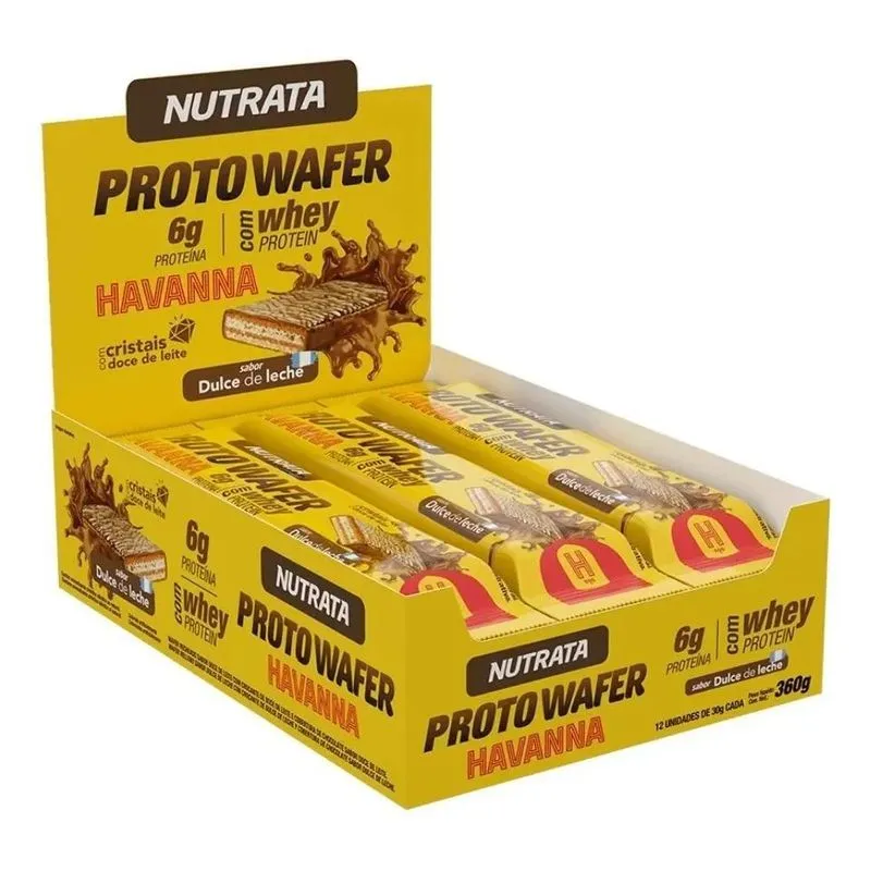 2x Proto Wafer Protobar Havanna Caixa 12 Unidades - Nutrata