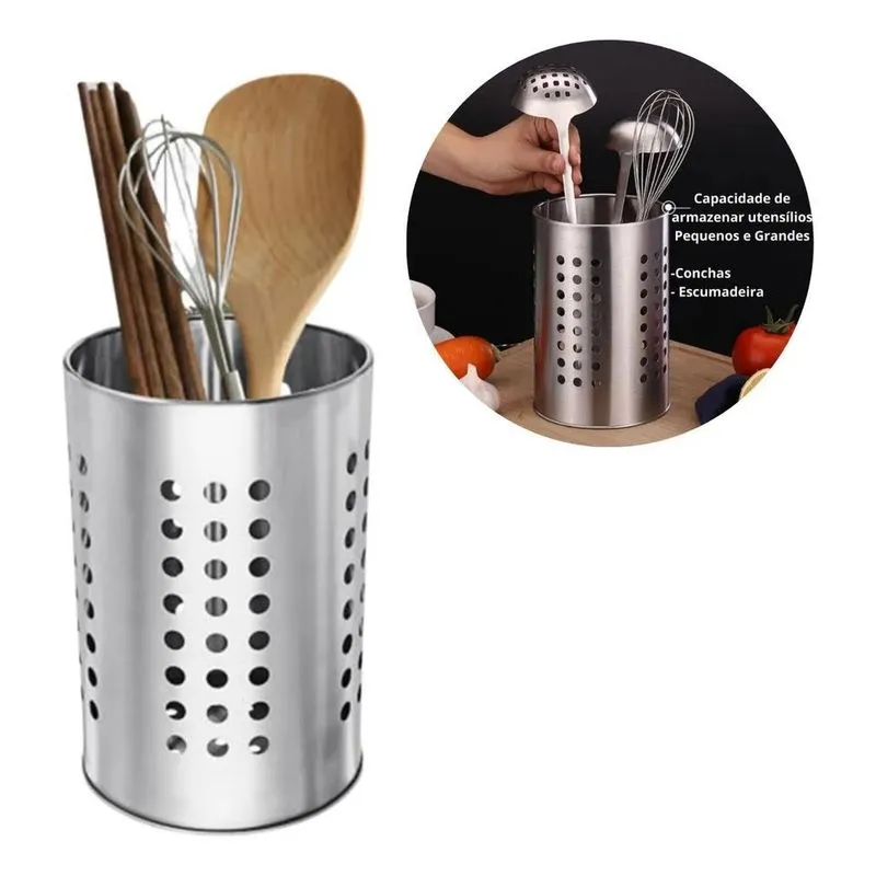 3x Escorredor De Talheres Talher Inox Pia Cozinha Grande Ofe
