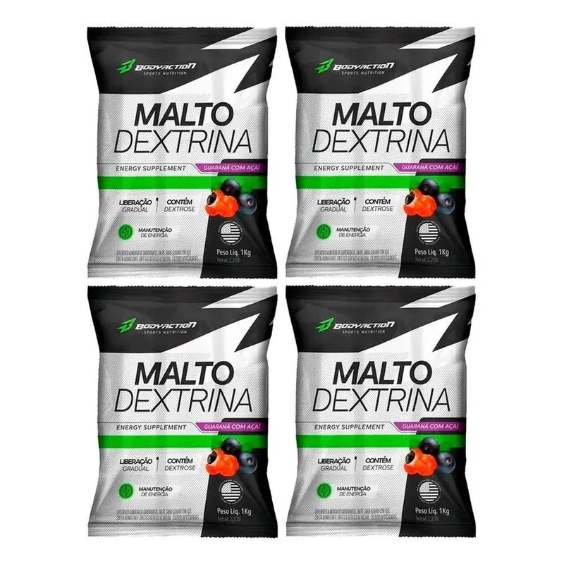 4x Malto Dextrin - Maltodextrina - 1kg - Body Action